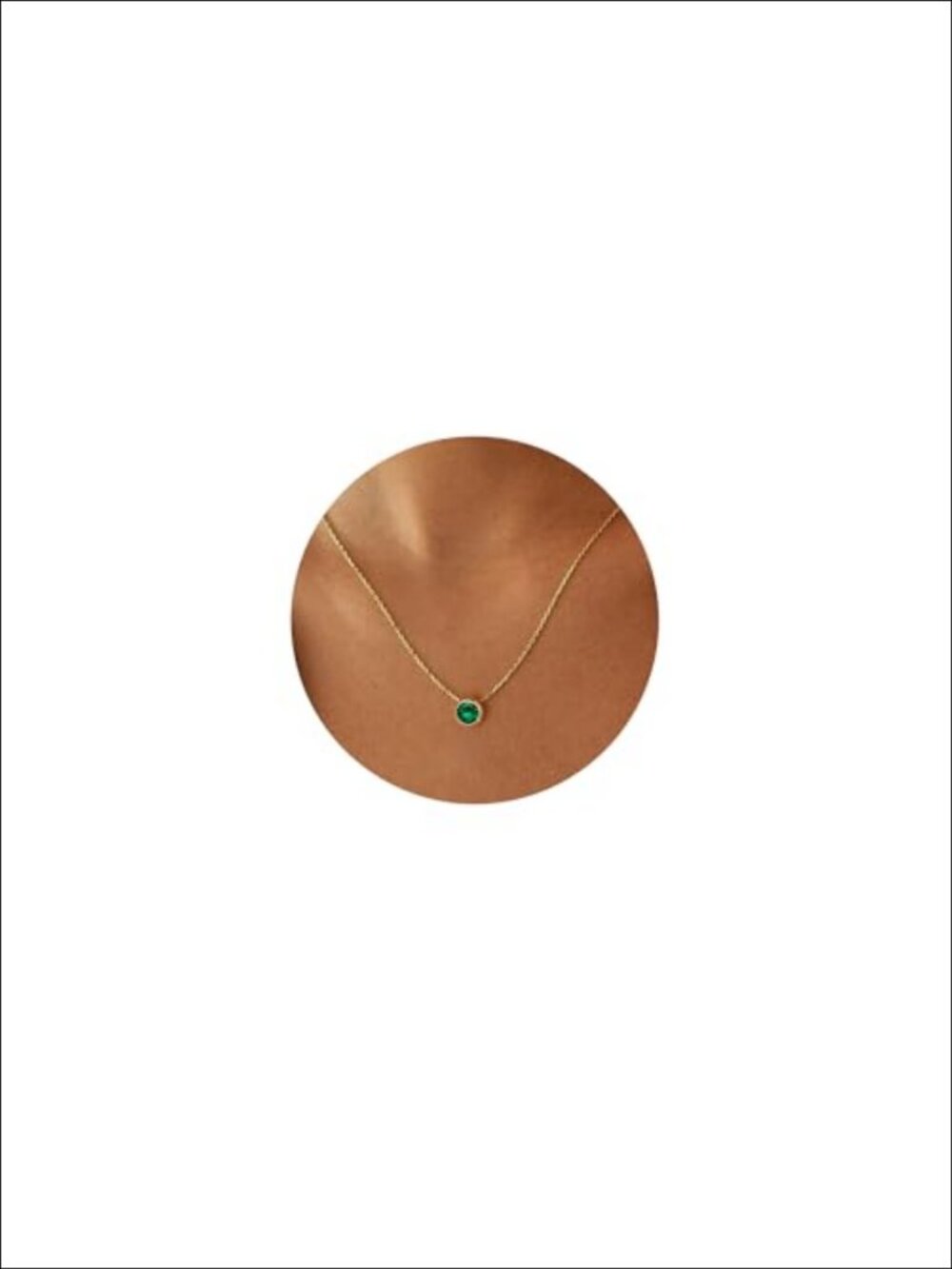 14K Gold Plated Birthstone Necklace Cubic Zirconia Pendant Jewelry Gift